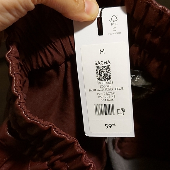 Dynamite sacha faux leather jogger. Size Medium - Picture 2 of 2